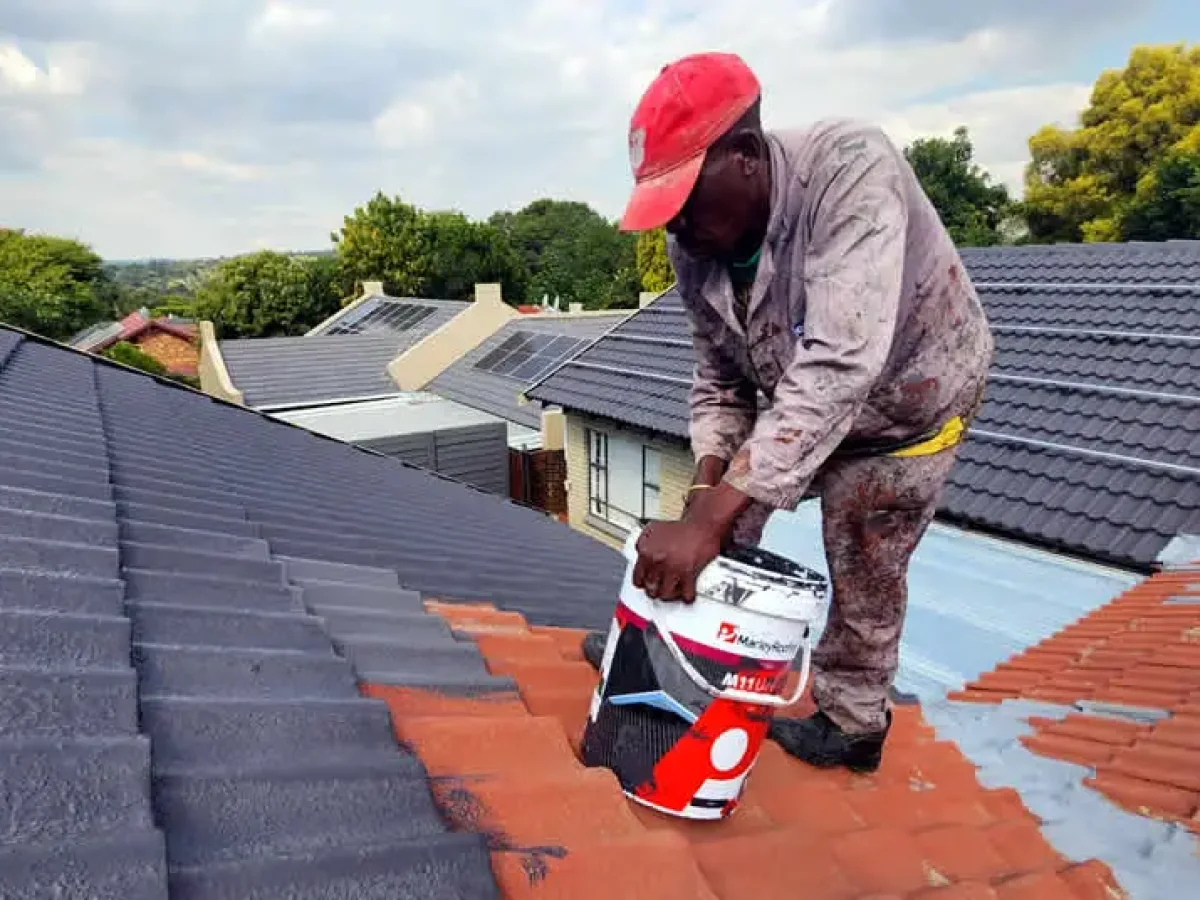 Roof painting work